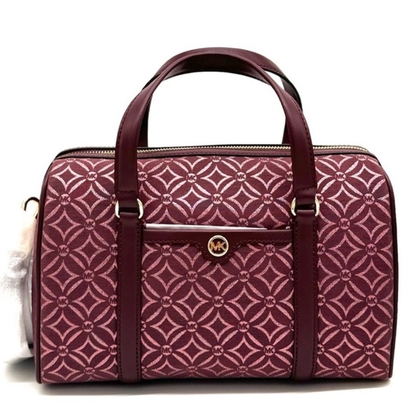 Michael Kors Medium Travel Duffle Satchel Bag Ox Blood Multi